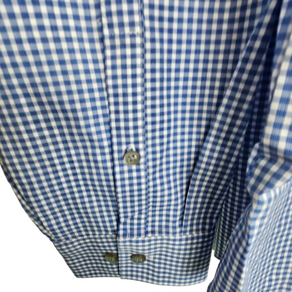 NEW Unlisted Kenneth Cole Dress Shirt Blue White Gingham Checker Men XL Slim Fit - Picture 4 of 10